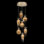 Essence Mixed Multi Light Pendant - Gold Leaf / Gold Jasmine / Saffron Mix