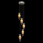 Essence Teardrop Multi Light Pendant - Silver Leaf / Gold Saffron