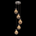 Essence Round Multi Light Pendant - Silver Leaf / Gold Jasmine