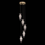 Essence Teardrop Multi Light Pendant - Gold Leaf / Silver Saffron