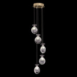 Essence Round Multi Light Pendant - Gold Leaf / Silver Jasmine