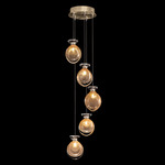 Essence Round Multi Light Pendant - Gold Leaf / Gold Jasmine