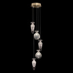 Essence Mixed Multi Light Pendant - Gold Leaf / Silver Jasmine / Saffron Mix