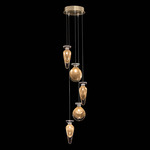 Essence Mixed Multi Light Pendant - Gold Leaf / Gold Jasmine / Saffron Mix