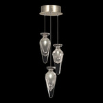 Essence Teardrop Multi Light Pendant - Gold Leaf / Silver Saffron