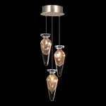 Essence Teardrop Multi Light Pendant - Gold Leaf / Gold Saffron