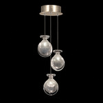 Essence Round Multi Light Pendant - Gold Leaf / Silver Jasmine