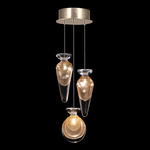 Essence Mixed Multi Light Pendant - Gold Leaf / Gold Jasmine / Saffron Mix