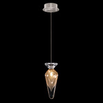 Essence Teardrop Pendant - Silver Leaf / Gold Saffron
