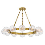Coco Chandelier - Lacquered Brass / Clear