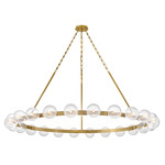 Coco Chandelier - Lacquered Brass / Clear