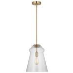 Loras Pendant - Satin Brass / Clear Seeded