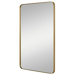 Planer Rectangular Mirror - Burnished Brass / Mirror