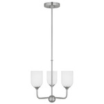 Emile Chandelier - Brushed Steel / Etched White