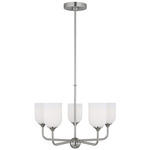 Emile Chandelier - Brushed Steel / Etched White
