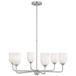 Emile Chandelier - Brushed Steel / Etched White