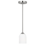 Emile Pendant - Brushed Steel / Etched White