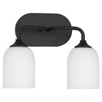 Emile Bathroom Vanity Light - Midnight Black / Etched White