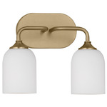 Emile Bathroom Vanity Light - Satin Bronze / Etched White