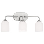 Emile Bathroom Vanity Light - Brushed Steel / Etched White