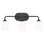 Emile Bathroom Vanity Light - Midnight Black / Etched White