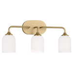 Emile Bathroom Vanity Light - Satin Bronze / Etched White