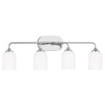 Emile Bathroom Vanity Light - Chrome / Etched White