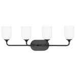 Emile Bathroom Vanity Light - Midnight Black / Etched White