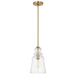 Kea Pendant - Satin Brass / Clear Seeded
