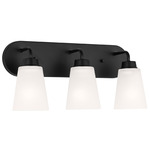 Kerrville Bathroom Vanity Light - Midnight Black / Satin Etched