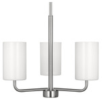 Rhett Chandelier - Brushed Steel / Clear / White