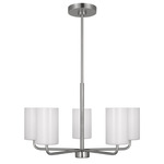 Rhett Chandelier - Brushed Steel / Clear / White