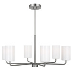 Rhett Chandelier - Brushed Steel / Clear / White