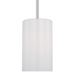 Rhett Pendant - Brushed Steel / Clear / White