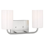 Rhett Bathroom Vanity Light - Brushed Steel / Clear / White