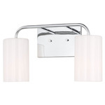 Rhett Bathroom Vanity Light - Chrome / Clear / White