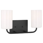 Rhett Bathroom Vanity Light - Midnight Black / Clear / White