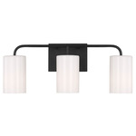 Rhett Bathroom Vanity Light - Midnight Black / Clear / White