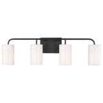 Rhett Bathroom Vanity Light - Midnight Black / Clear / White