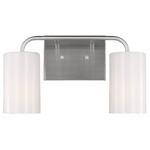 Rhett Bathroom Vanity Light - Brushed Steel / Clear / White