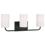 Rhett Bathroom Vanity Light - Midnight Black / Clear / White