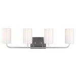Rhett Bathroom Vanity Light - Brushed Steel / Clear / White