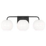 Rory Bathroom Vanity Light - Midnight Black / Opal