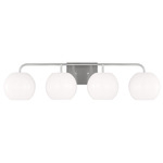 Rory Bathroom Vanity Light - Brushed Steel / Opal