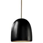 Radiance Large Bell Stem Pendant - Antique Brass / Carbon
