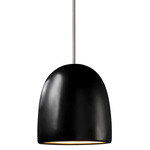 Radiance Large Bell Stem Pendant - Polished Chrome / Carbon