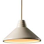 Radiance Ziggurat Pendant - Antique Brass / White Crackle