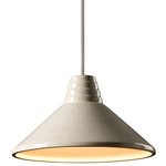 Radiance Ziggurat Pendant - Polished Chrome / White Crackle