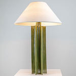 Fin Shade Table Lamp - Green / Off White