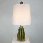 Flute Narrow Table Lamp - Green / Off White